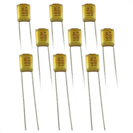 G25463 - (Pkg 10) Small 0.01uF 100V Radial Film Capacitor