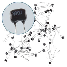 November Deal! G25692 - (Pkg 50) Cornell Dubilier (CDE) 390pf 5% 50V Radial Dipped Silver Mica Capacitor