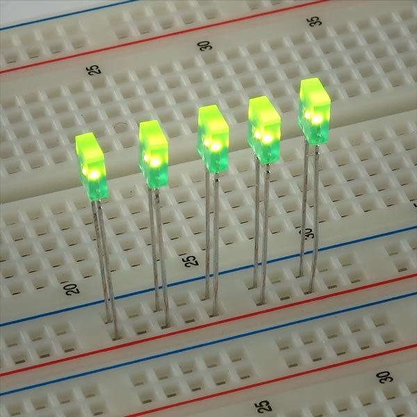 G25717 Pkg 10 Bright Green Mini Rectangular Led The Electronic