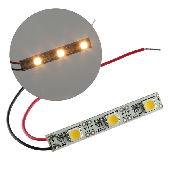 Three Led Strip G25755 + Para-Light Warm White 12VDC 3 LED Strip