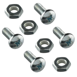 G25803 - (Pkg 10 Sets) 10-32 (1/2") Phillips Pan Head Machine Screw Zinc Plated Steel and Matching Nut