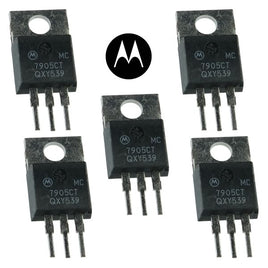 G25818 - (Pkg 5) Motorola MC7905CT -5V 1Amp IC Regulator