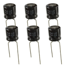 G25978 - (Pkg 10) Compact 22UF 50V Radial Electrolytic Capacitor