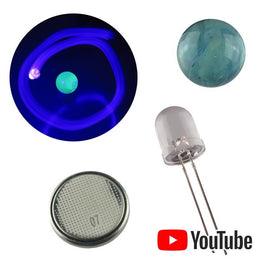 G26096 - Radioactive Vaseline Glass Marble UV LED & Battery