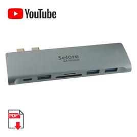 G26232 - Selore 6 in 1 USB-C Adapter for MacBook Pro / MacBook Air 2020, 2019, 2018 13" 15" 16", 6 in 1 USB-C Hub