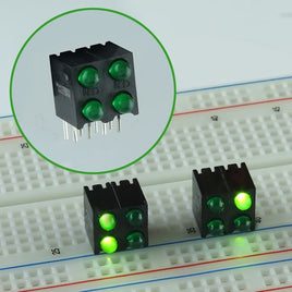 G26240 - (Pkg 2) Green 4 LED Square Indicator