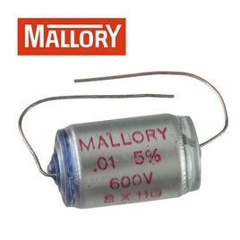 G26246A - (Pkg 5) Mallory 0.01uF (103) @ 600V SX Series Axial Polystyrene-Foil for Audio Applications