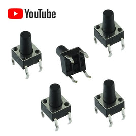 G26254 + (Pkg 10) Tall Actuator Button SPST Momentary Switch