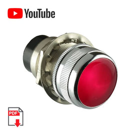 SOLD OUT! G26333 - Dialight Red Lens Giant Panel Mount T 3-1/4" Bayonet Lamp Holder Indicator with 2 GE Bulbs