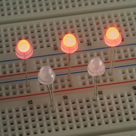 Sold Out!! G26463 ^' (Pkg 10) Bright Beautiful Low Profile 5mm Frosted White Lens Halloween Orange LED