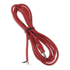 G26507 - Red Stereo 3.5mm Cable 6ft Male Plug to Strip Leads