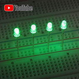 G26532 ^ (Pkg 10) Crystal Clear Lens Powerful 3mm Emerald Green LED