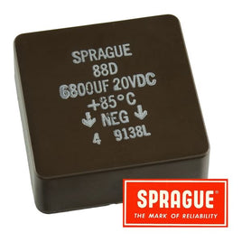 G26563 - Vintage Sprague 88D 6800UF 20VDC Square Enclosed Electrolytic Capacitor