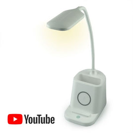 G26631 - White LED Desk Lamp with Wireless Charger