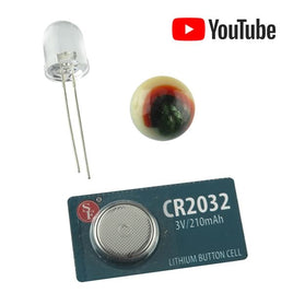 G26699 - Radioactive Uranium Glass Colorful Swirl Marble + UV LED & Battery