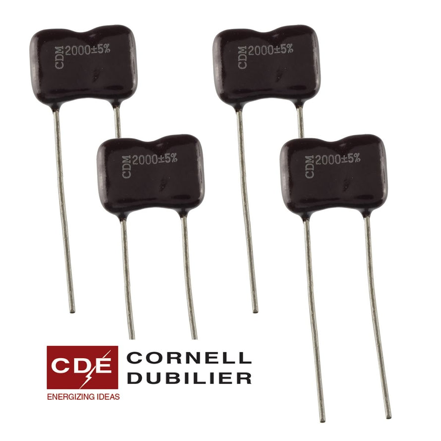 2 Condensatori Mica Argentato Cornell Dubilier 20pF 500V ±1/2pF – CDE Radial